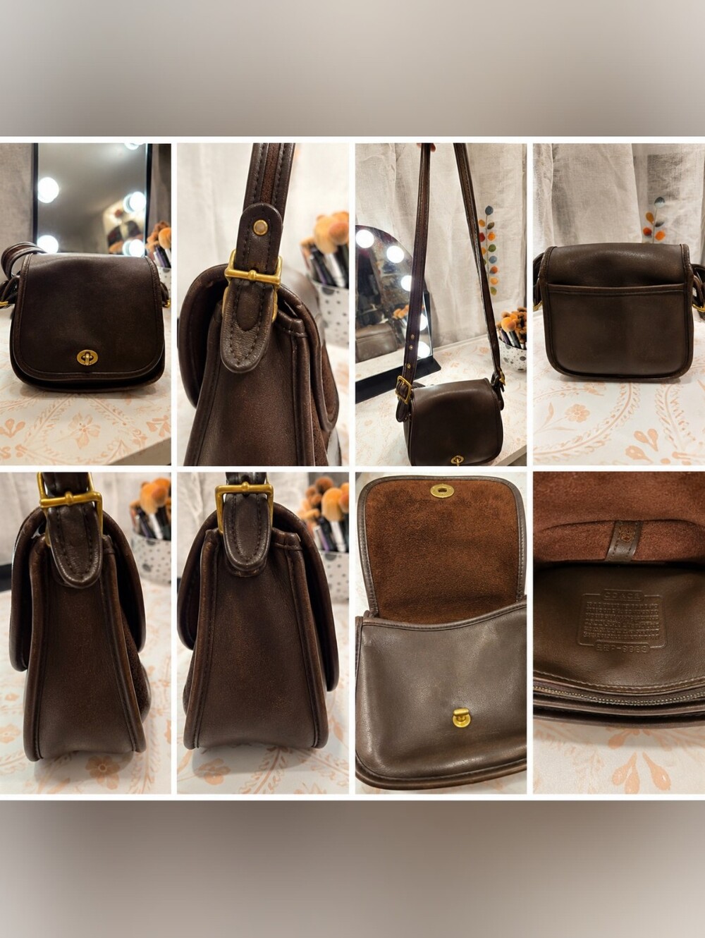 Vintage Coach Legacy Small Flap 9965 Mahogany Brown Leather Crossbody Bag